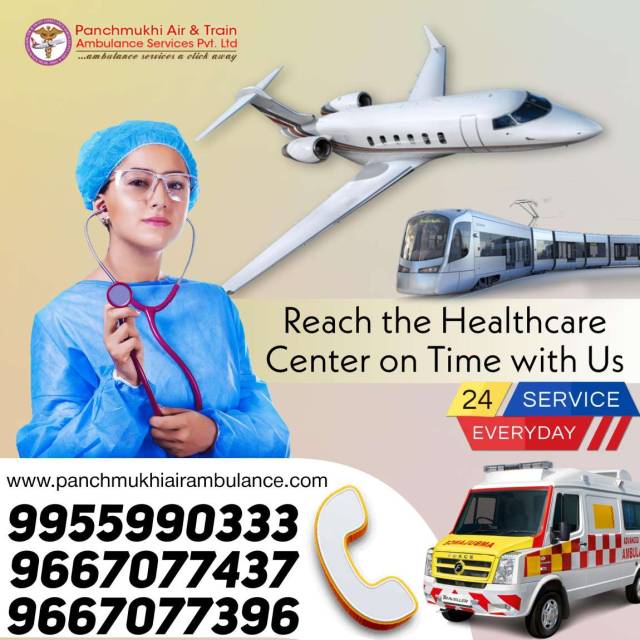 Get ICU-Fitted Panchmukhi Air Ambulance Services In Delhi