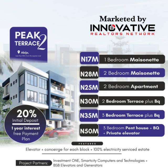 Apartments At PEAK TERRACE 2 ABIJO - Call 07039135480