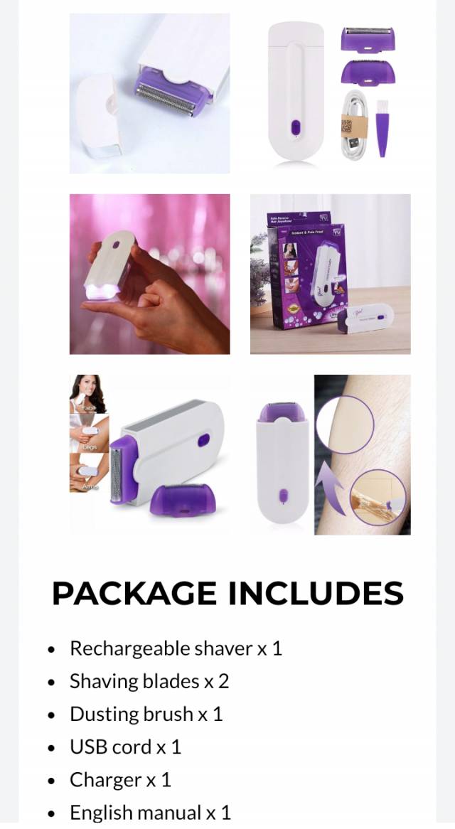 Rechargeable And Painless Hair Removal Kit