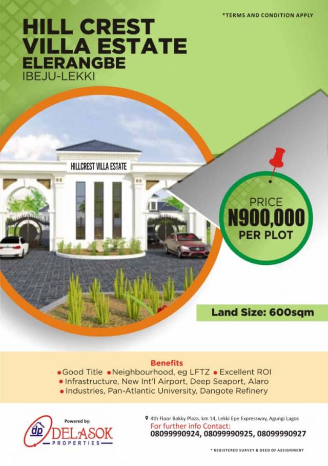 Plots Of Land At Hillcrest Villa Estate (Call - 08099990924)