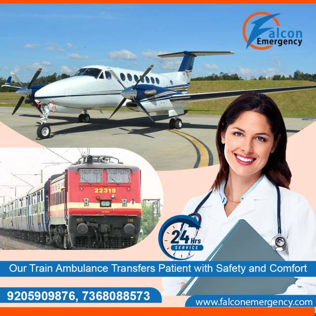 For Critical Care Use Falcon Emergency Train Ambulance Services In Delhi