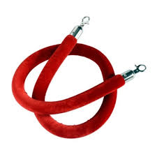 Red Rope Stanchion Queue Barrier Rope Velvet Crowd Control