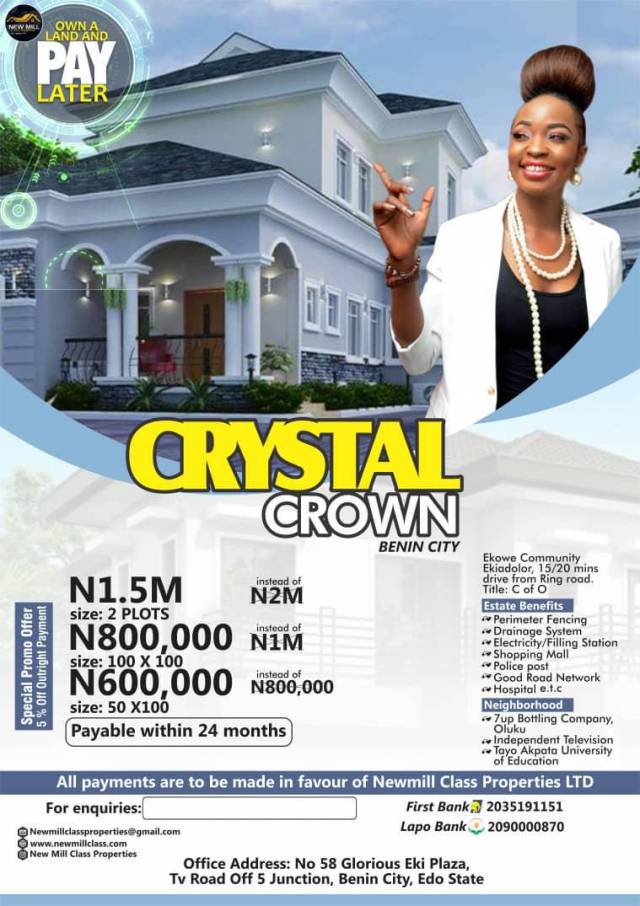 LANDS FOR SALE At Ekiadolor Axis Benin City - Call 09098359753