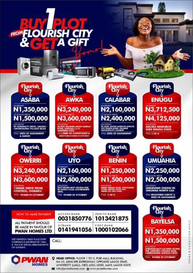 Buy 1 Plot Of Land From FLourish City And Get A Gift