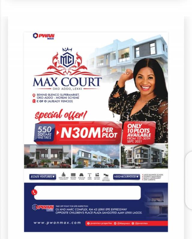 Land At MAX COURT Lekki  - 08166545617