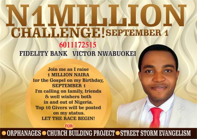 Join This 1 Million Challenge For The Gospel Starting From Sept 1st - 30th