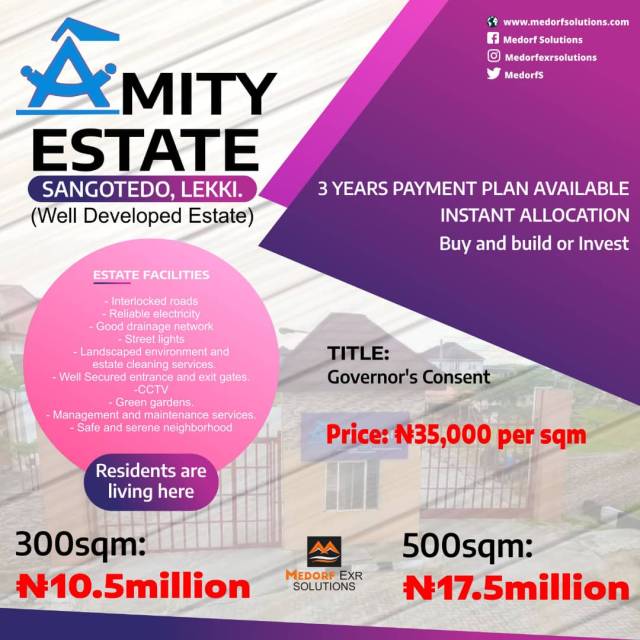 Plots Of Land For Sale At AMITY ESTATE Lekki  - Call 08067497849