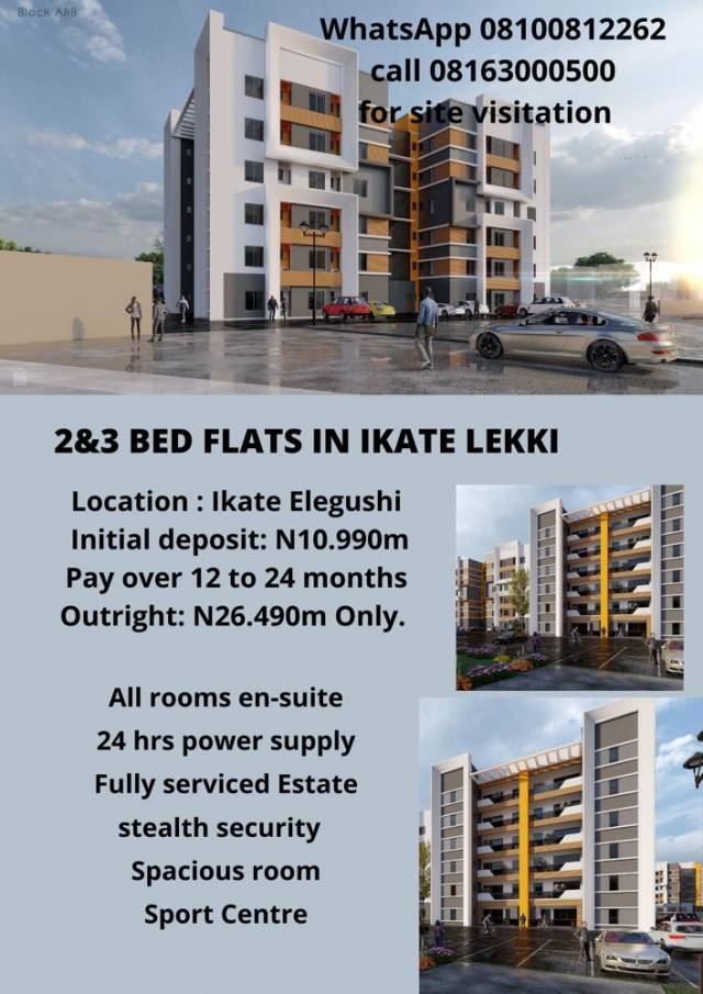 2 Bedroom Apartment  For Sale At Lekki - Call 08163000500