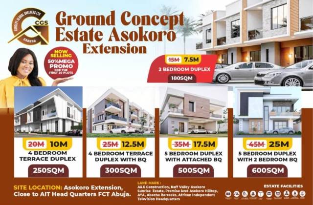 Plots Of Land At Ground Concept Estate Asokoro Extension -  Call 07068302198